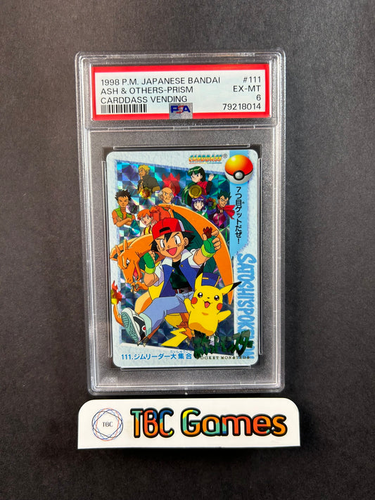 Ash & Others Carddass Bandai Prism Japanese PSA 6