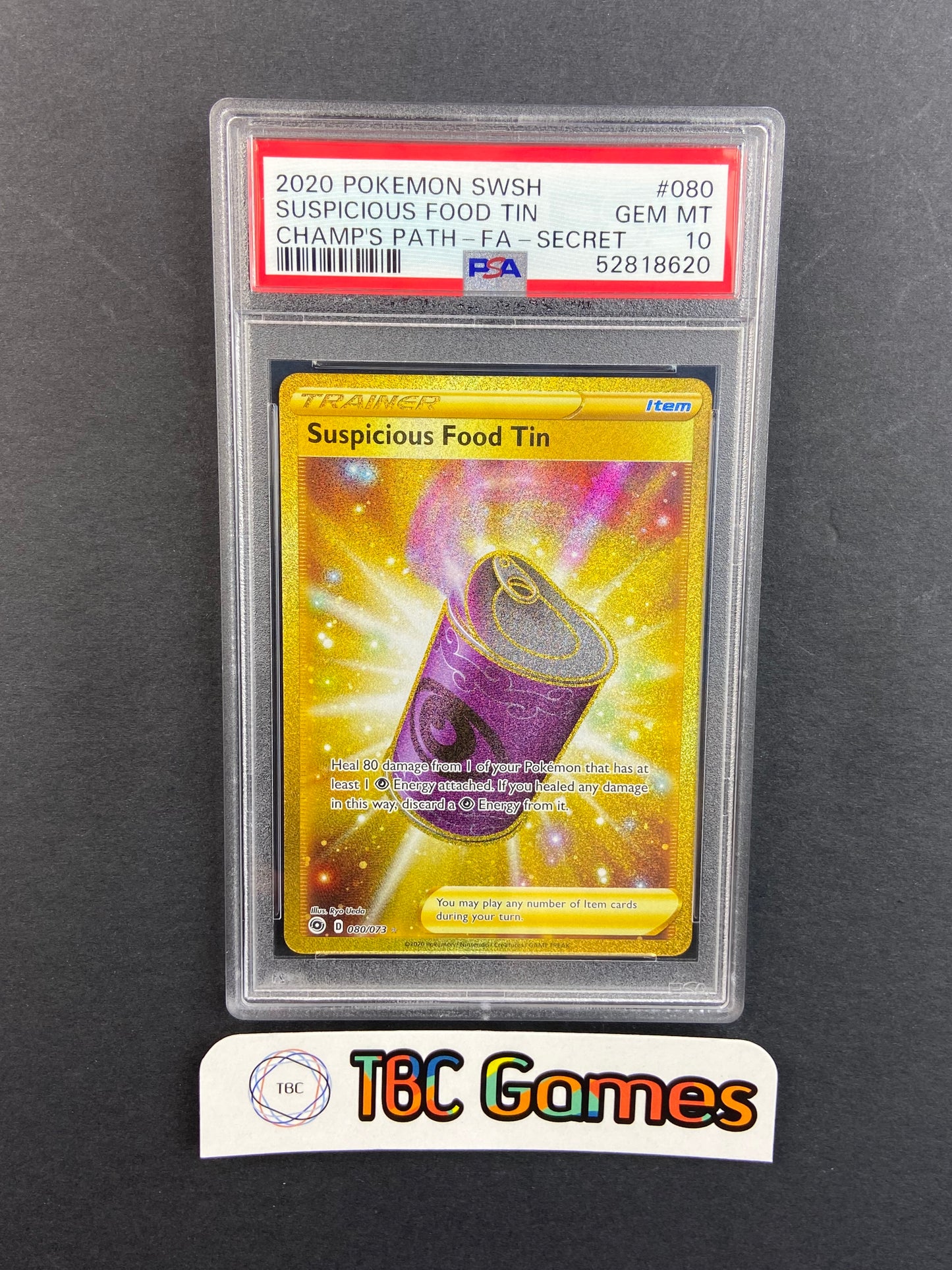 Suspicious Food Tin Champion's Path 080/073 PSA 10