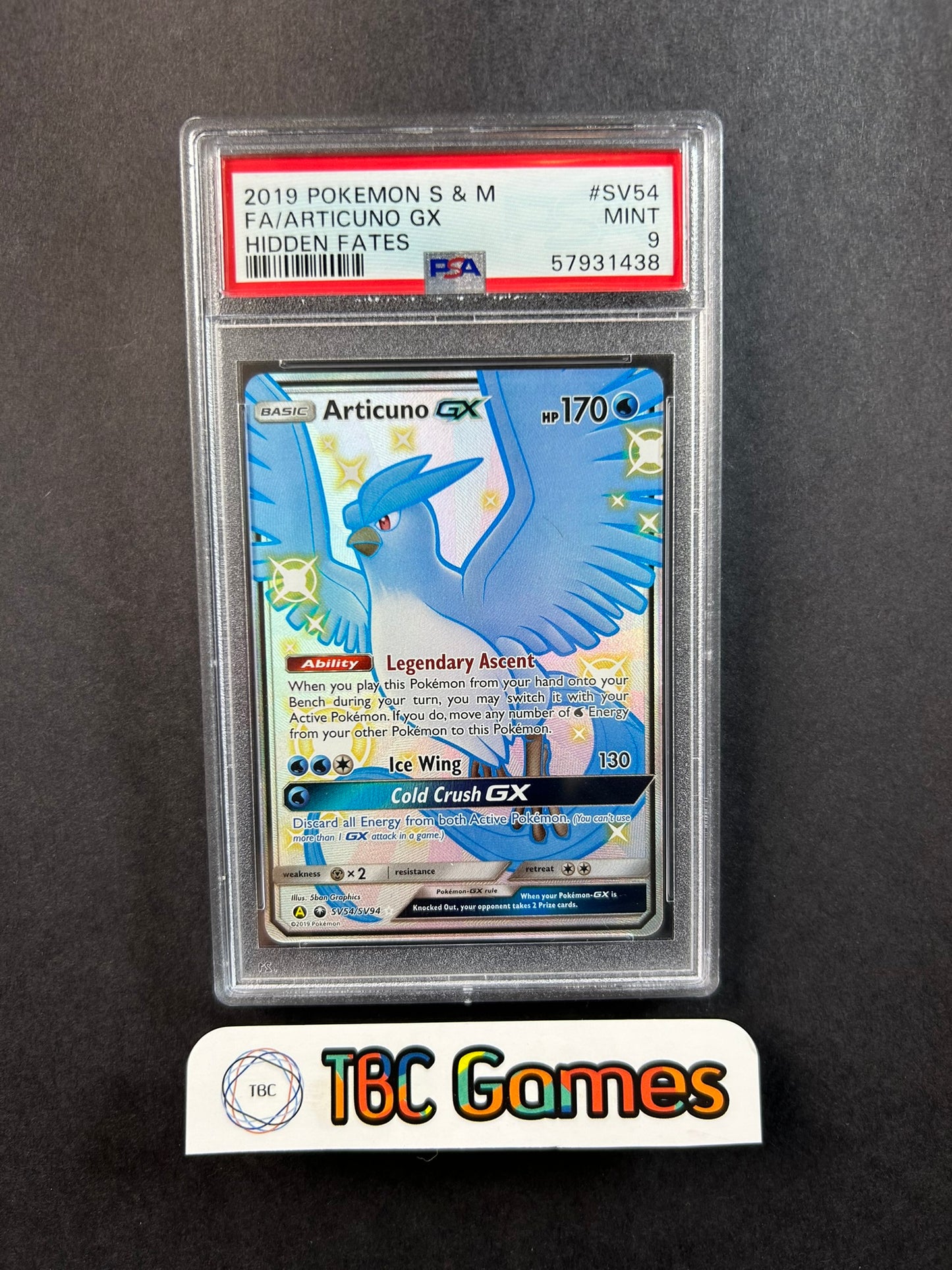 Articuno GX Hidden Fates SV54/SV94 PSA 9