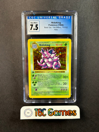 Nidoking Base Set 1st Edition Shadowless Holo 11/102 CGC 7.5