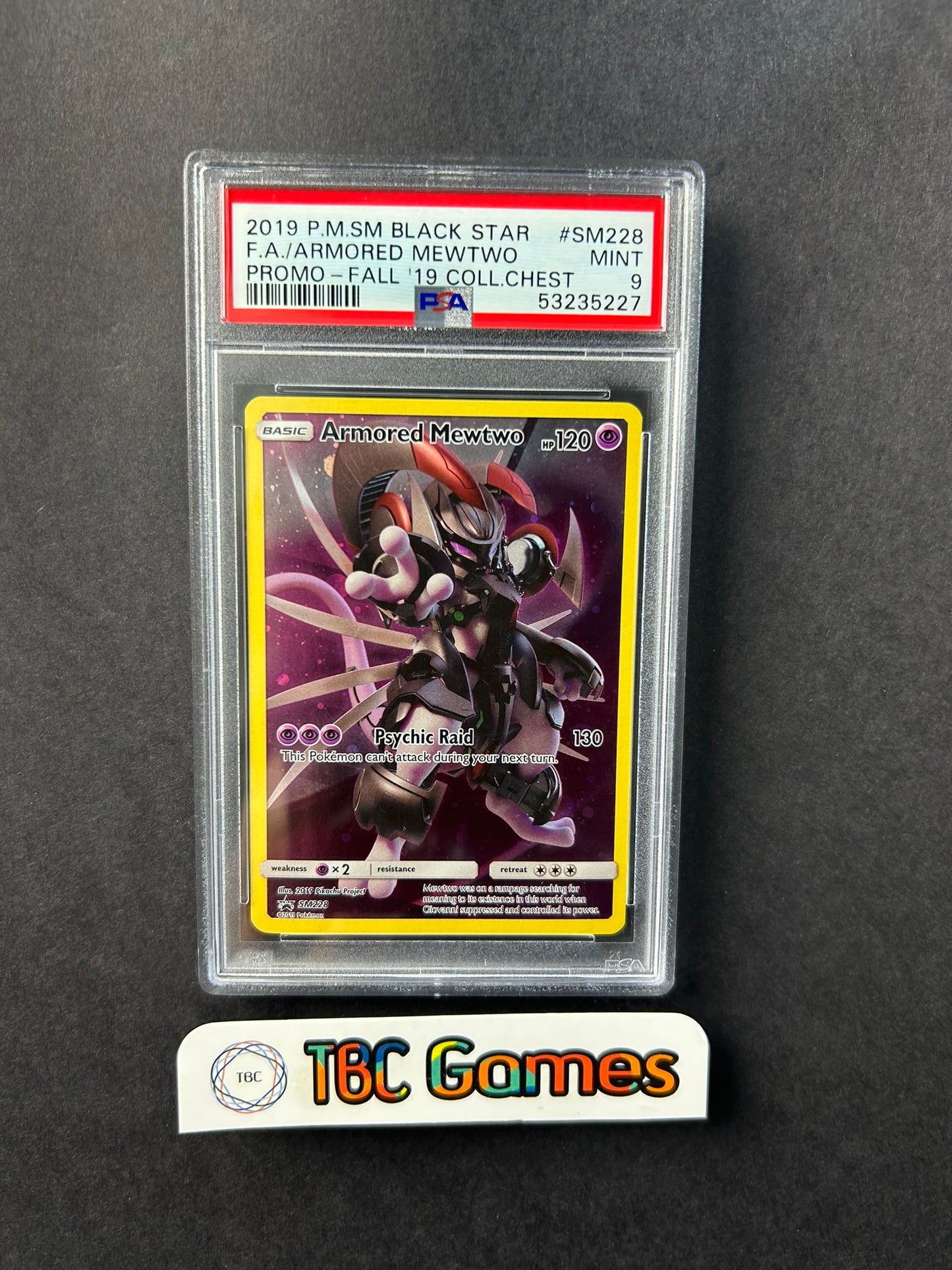 Armored Mewtwo Promo SM228 Collector Chest PSA 9