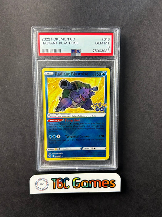 Radiant Blastoise Pokemon GO 018/078 PSA 10