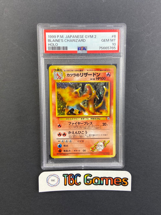 Blaine's Charizard Gym 2 Holo Japanese PSA 10