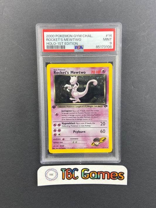 Rocket's Mewtwo Gym Challenge 1st Edition 14/132 PSA 9