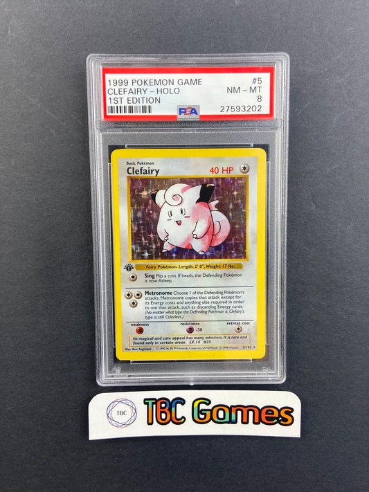 Clefairy Base Set 1st Edition Shadowless 5/102 PSA 8