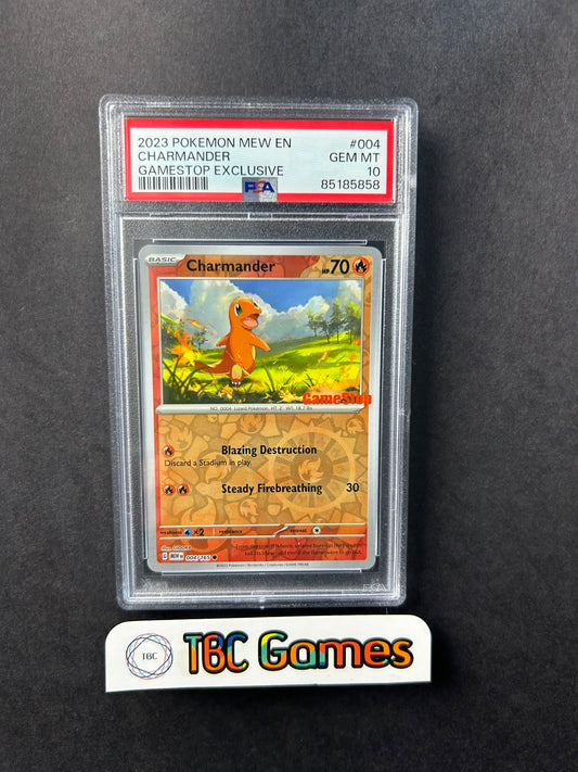Charmander Gamestop Exclusive Reverse Holo 151 004/165 PSA 10