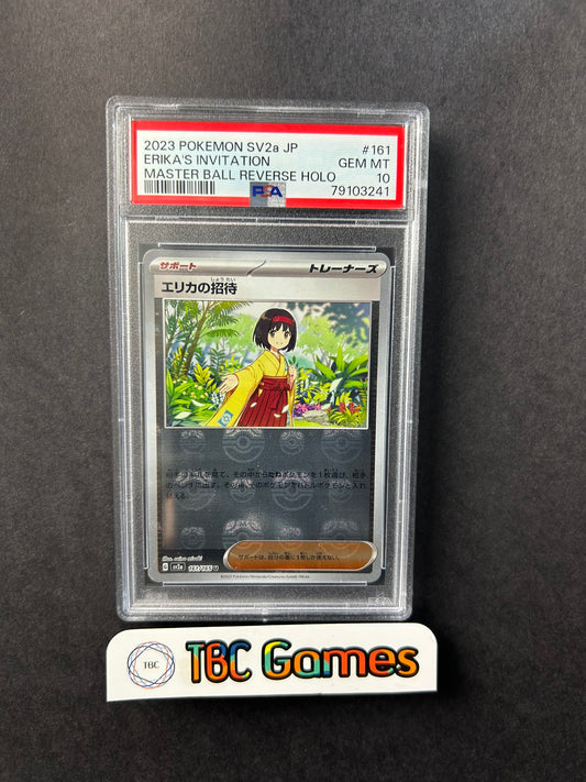 Erika's Invitation Master Ball Reverse Holo sv2a 151 161/165 Japanese PSA 10