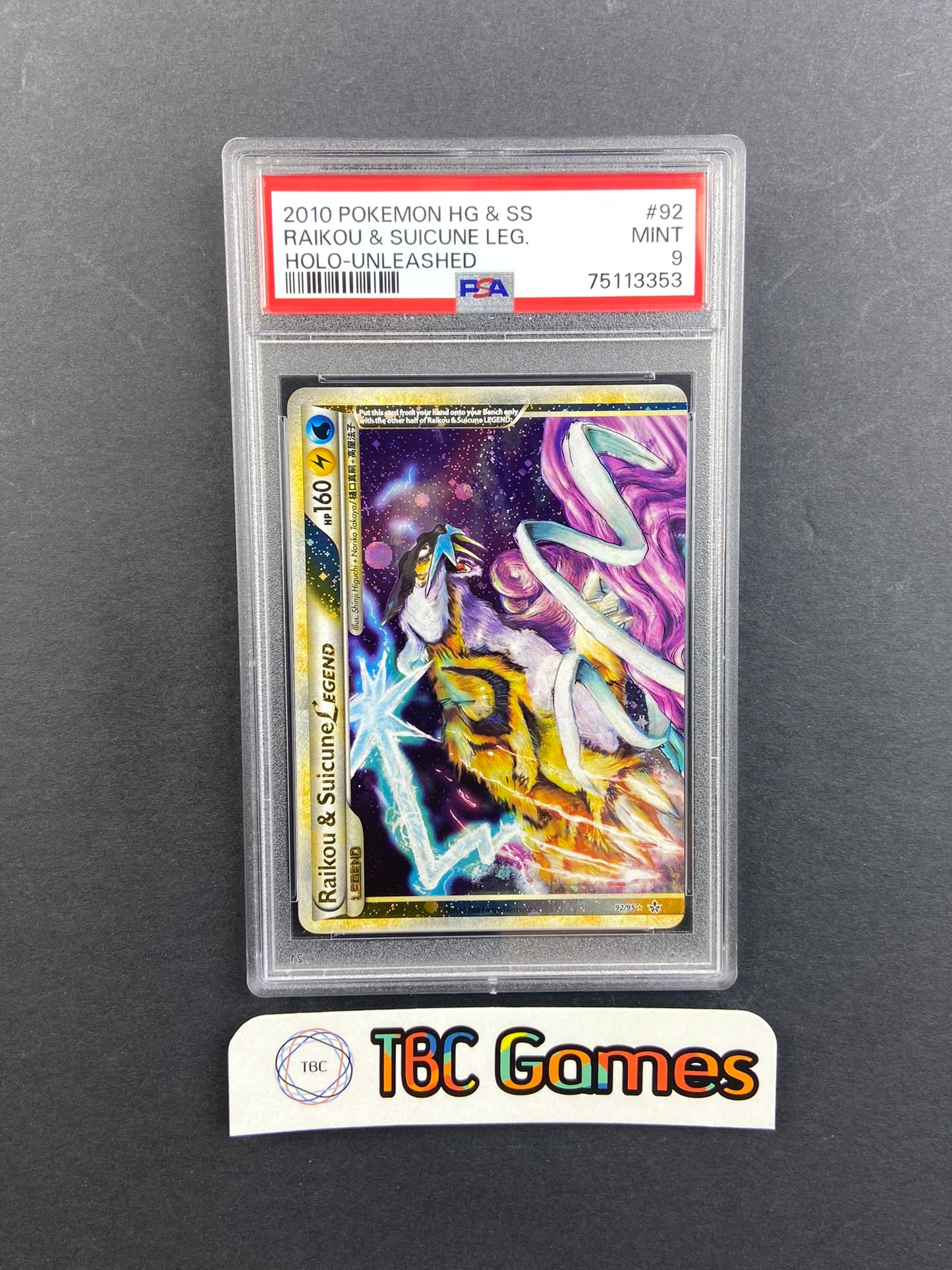 Raikou & Suicune Legend Top Unleashed 92/95 PSA 9
