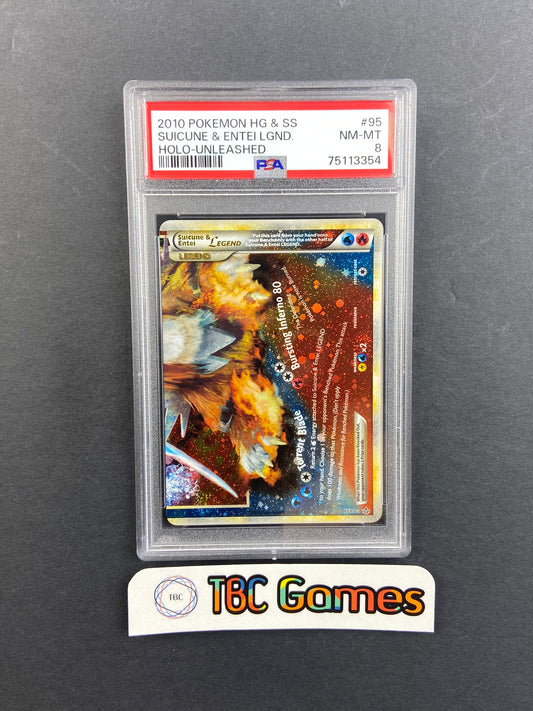 Suicune & Entei Legend Bottom Unleashed 95/95 PSA 8