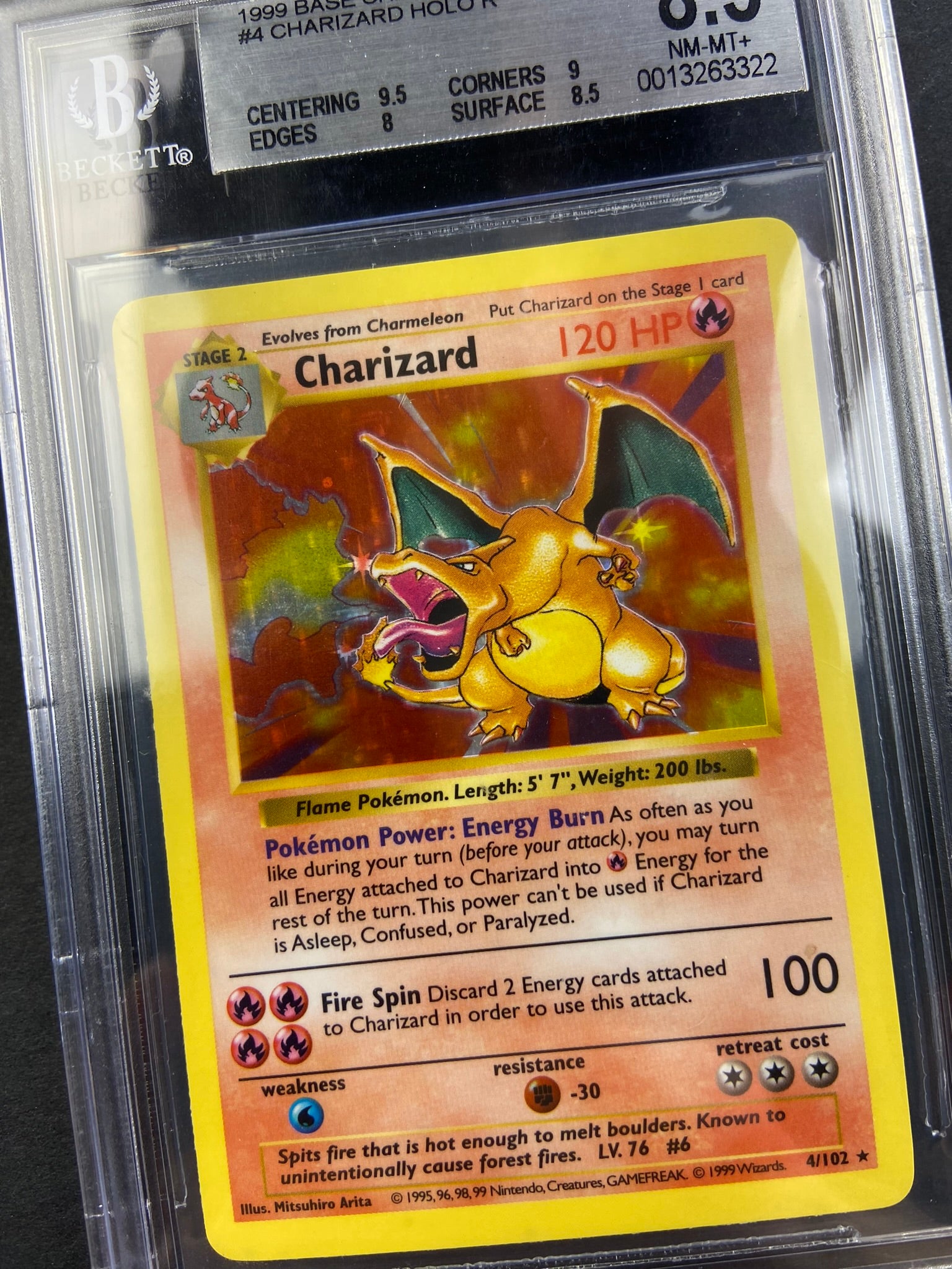 pokemon card first edition charizard Charizard 1999 Pokemon Base Set Holo Rare Shadowless #4 PSA Authenticated 8 Card