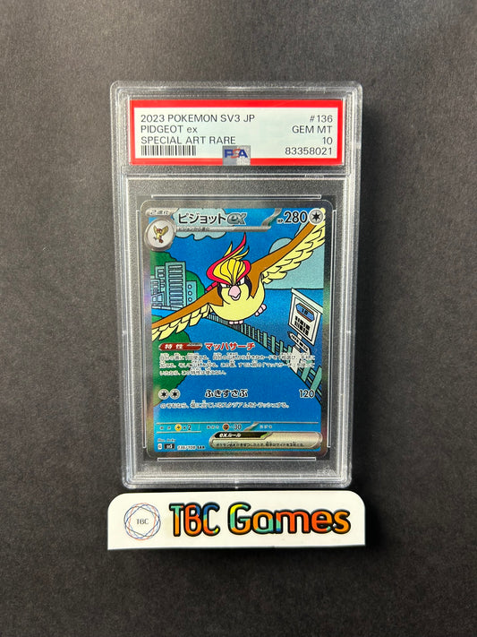 Pidgeot ex sv3 Ruler of the Black Flame 136/108 Japanese PSA 10