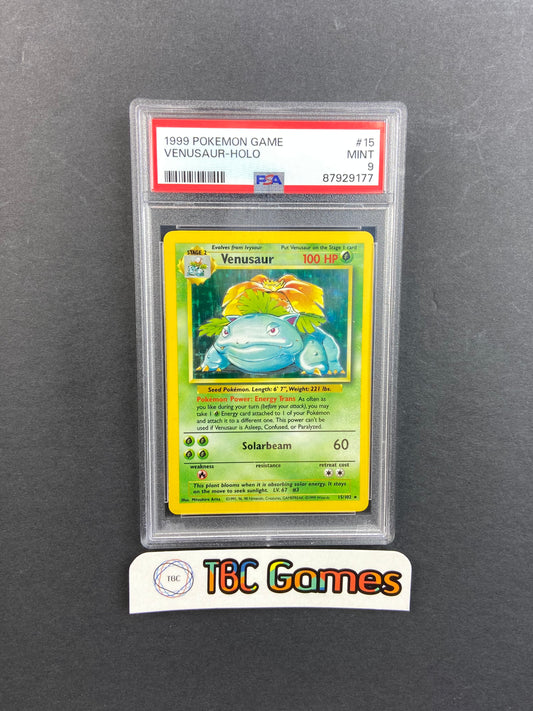Venusaur Base Set Unlimited Holo 15/102 PSA 9