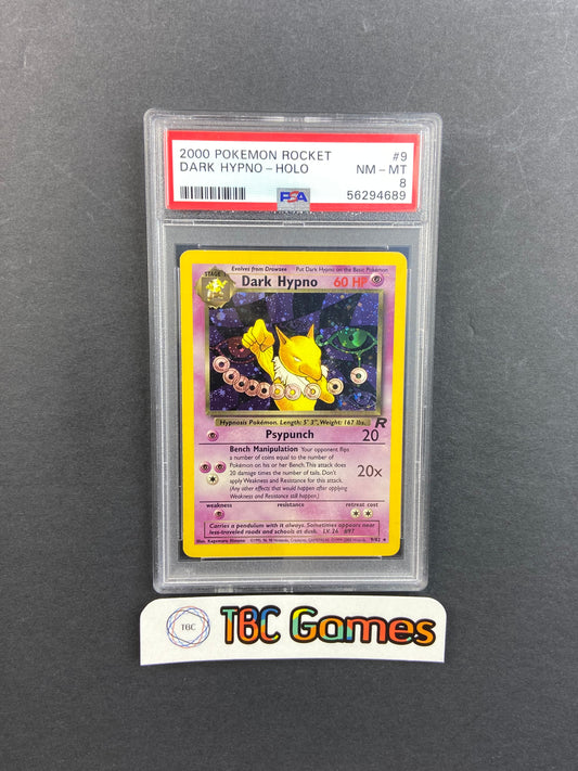Dark Hypno Team Rocket Holo 9/82 PSA 8