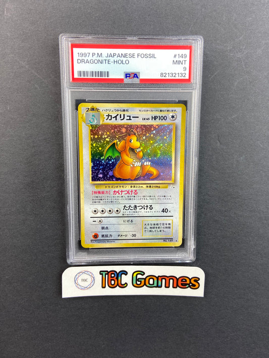 Dragonite Fossil Holo Japanese PSA 9