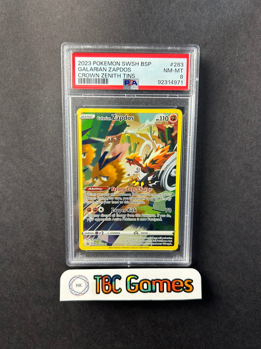 Galarian Zapdos Crown Zenith Tin SWSH283 PSA 8