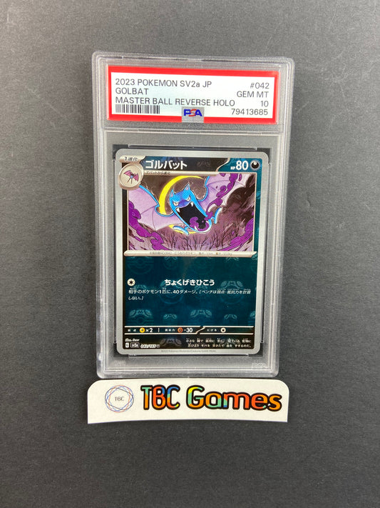Golbat 151 sv2a Master Ball Reverse Holo 024/165 Japanese PSA 10