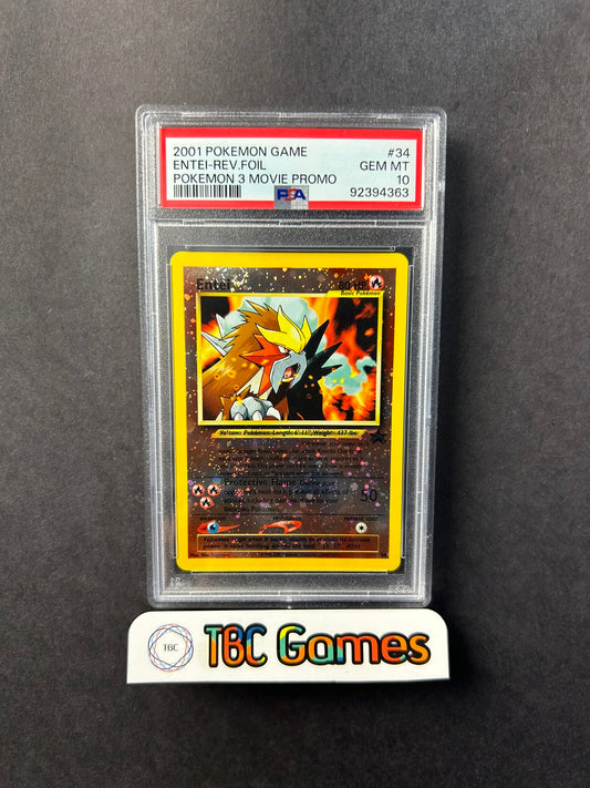 Entei Reverse Holo WotC Promo Pokemon Movie 34 2 SWIRLS PSA 10
