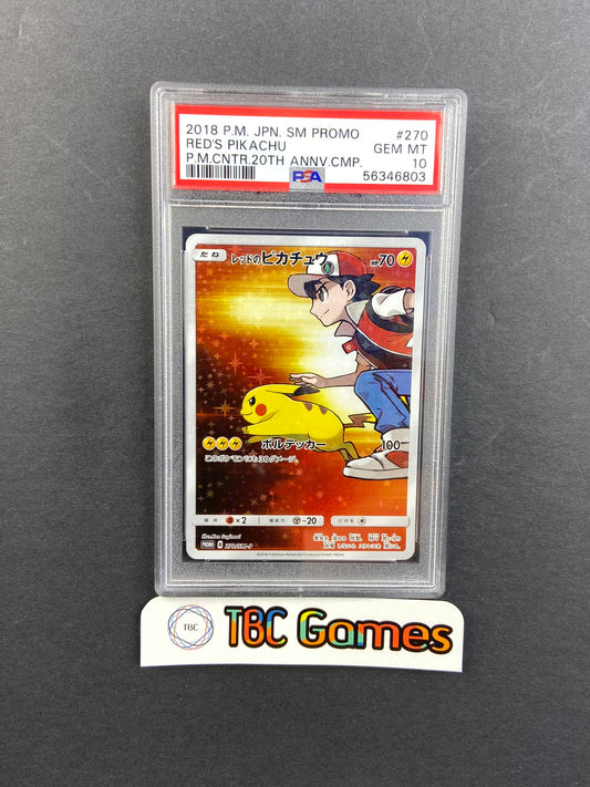 Red's Pikachu 270/SM-P Japanese PSA 10