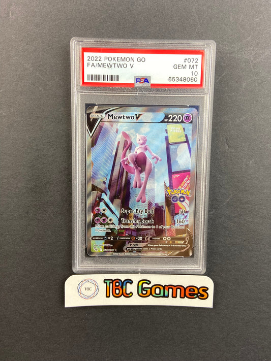 Mewtwo V Pokemon GO Alt Art 072/078 PSA 10