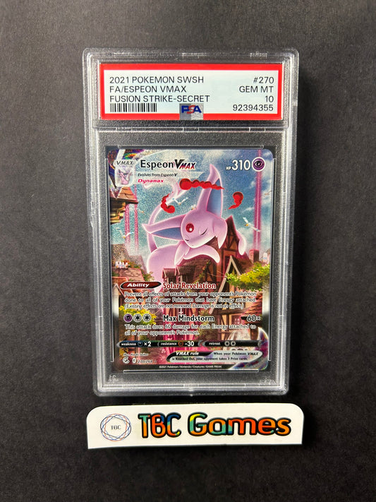 Espeon VMAX Fusion Strike Alt Art 270/264 PSA 10