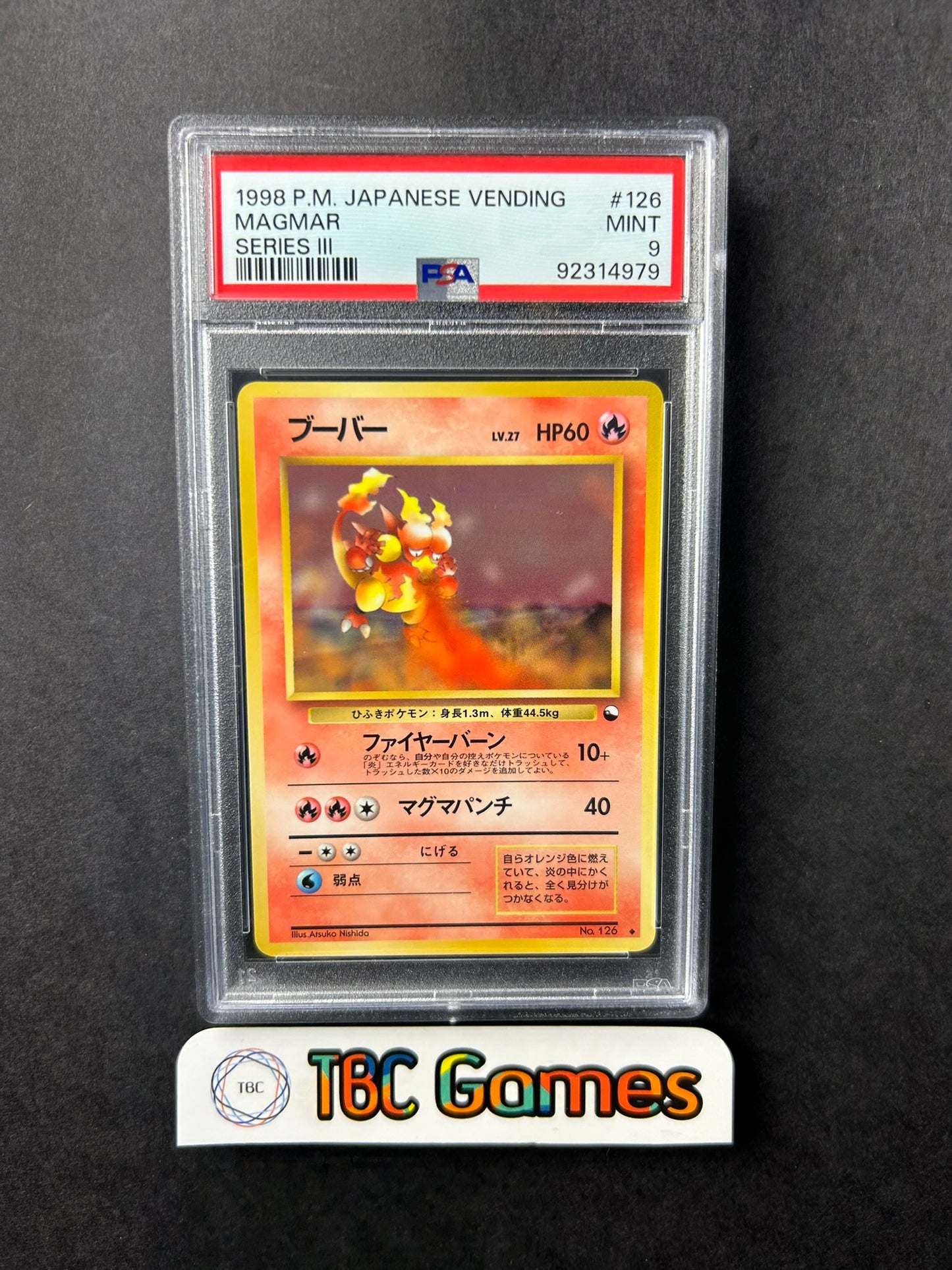 Magmar Vending Series 3 Japanese PSA 9