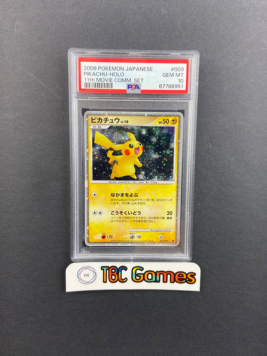Pikachu 11th Movie Set Japanese 003/009 PSA 10