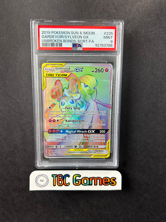Gardevoir & Sylveon GX Unbroken Bonds 225/214 PSA 9