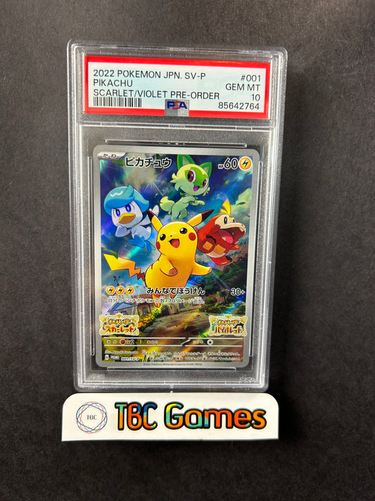 Pikachu Scarlet & Violet Pre-Order 001/SV-P Japanese PSA 10