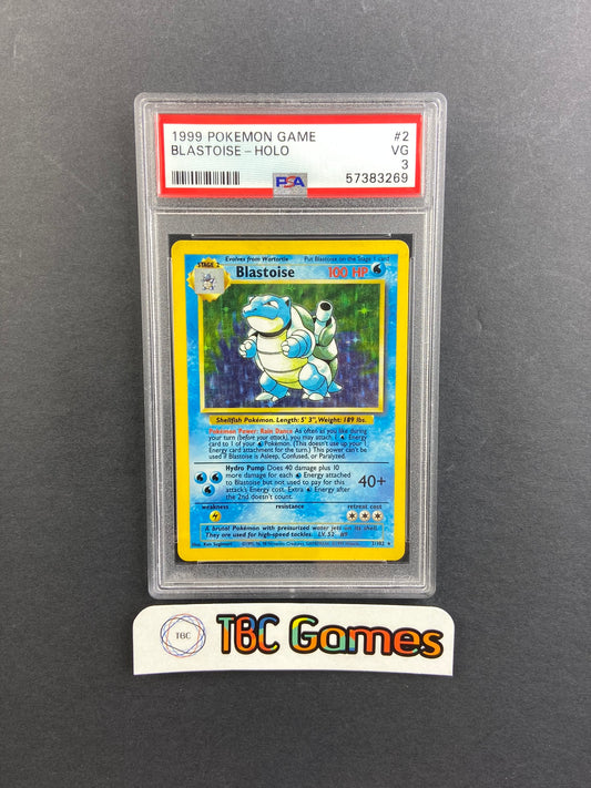 Blastoise Base Set Unlimited Holo 2/102 PSA 3