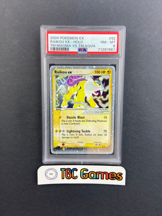 Raikou ex Team Magma vs Team Aqua 92/95 PSA 8