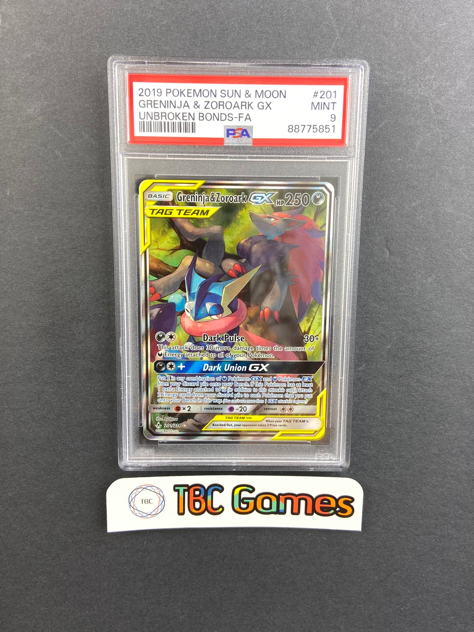 Greninja sold & Zoroark GX 201/214 alt