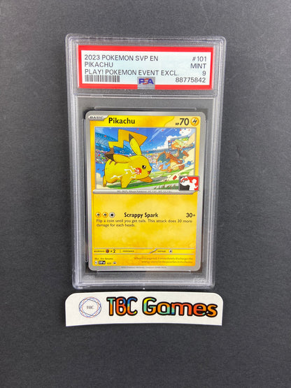 Pikachu Play Pokemon League SVP 101 PSA 9 TBC Games Pikachu Play Pokemon League SVP 101 PSA 9 TBC Games