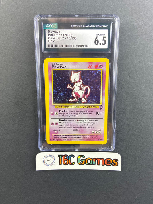 Mewtwo Base Set 2 Holo 10/130 CGC 6.5