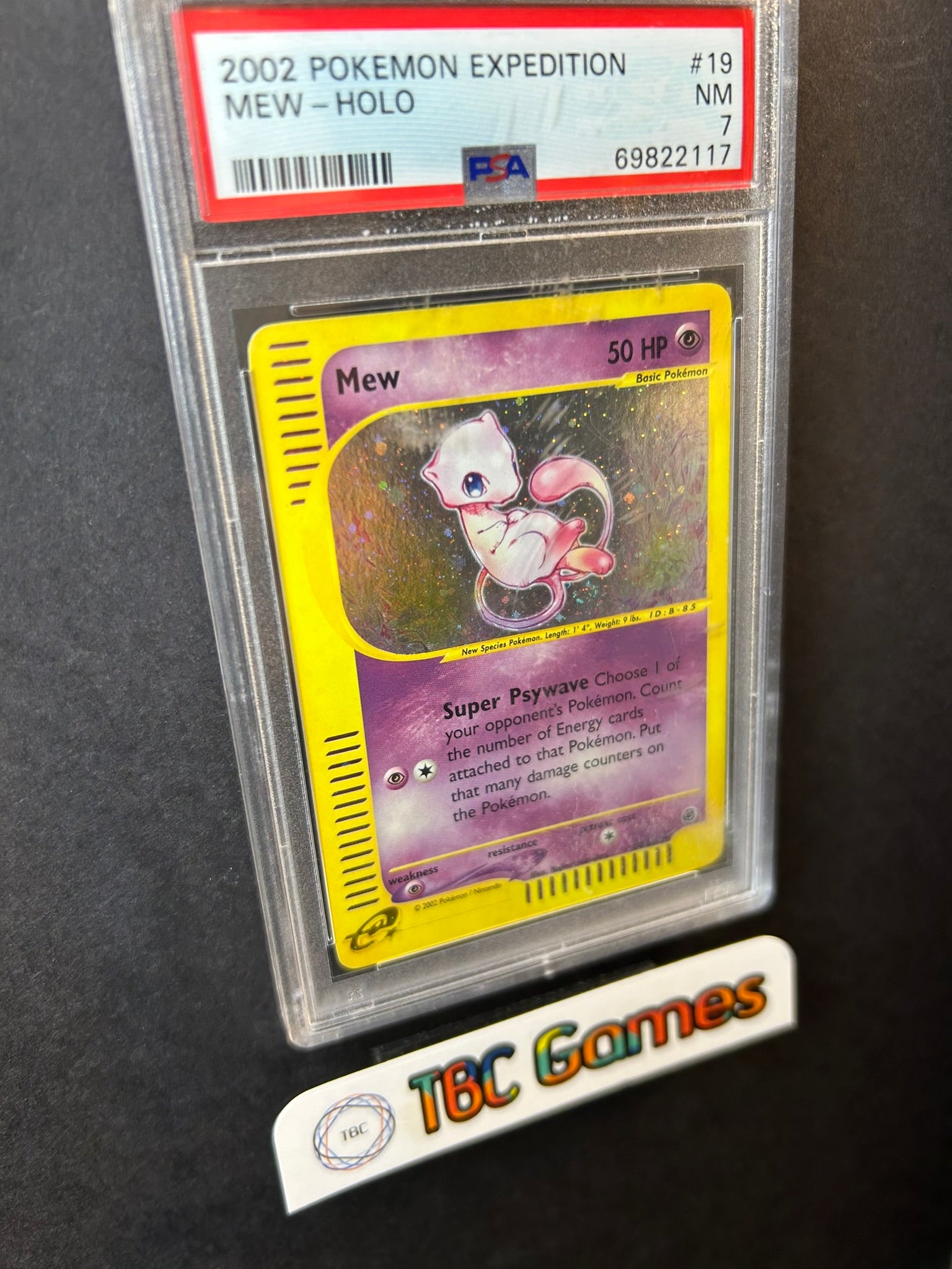 Mew Expedition Holo SWIRL 19/165 PSA 7 TBC Games Mew Expedition Holo SWIRL 19/165 PSA 7 TBC Games