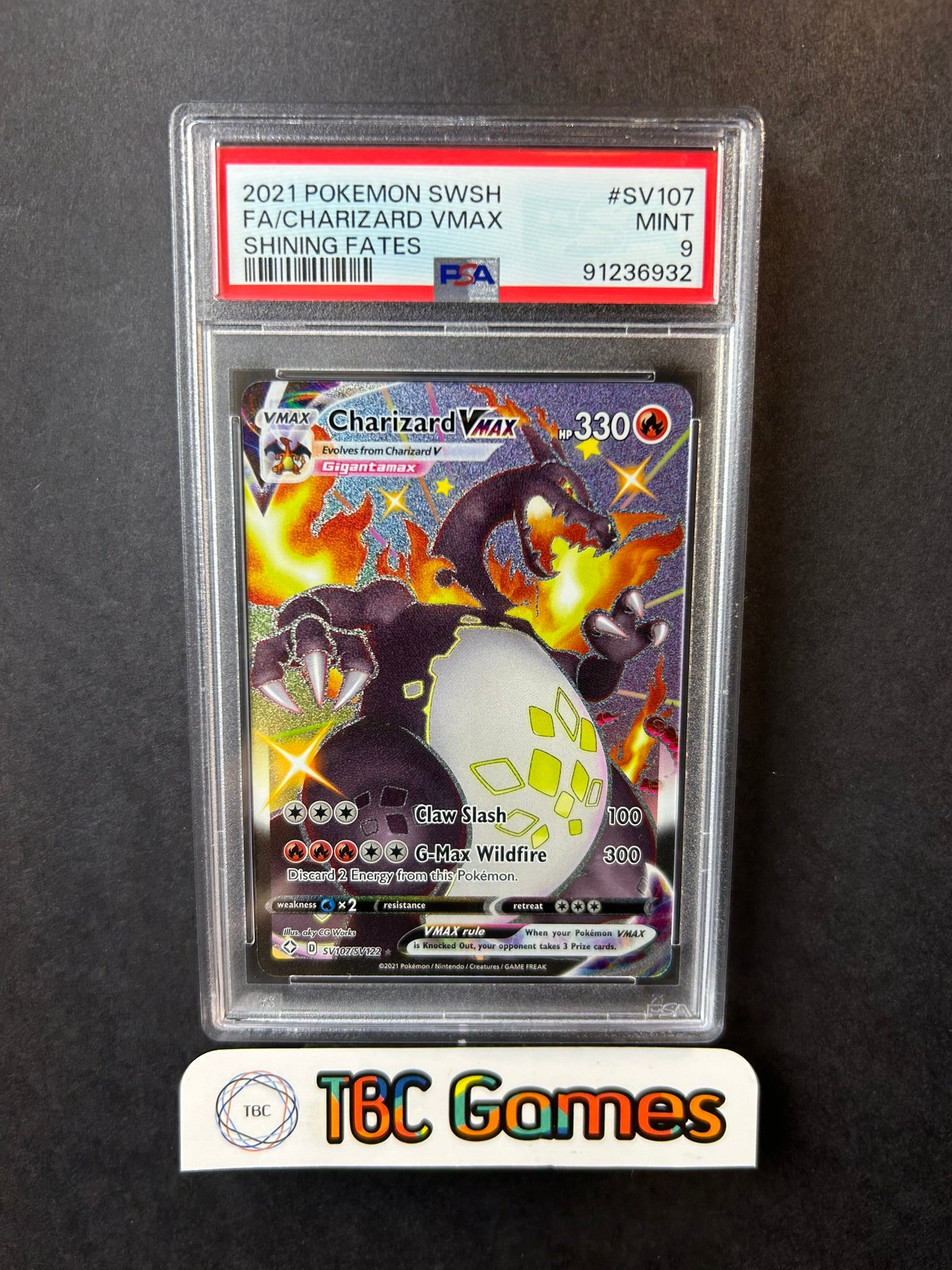charizard pokemon card shining fates VMAX SV107/SV122 PSA 9 Name:Emerald & Ruby SV9 Charizard VMAX is a MTG Arena: State of