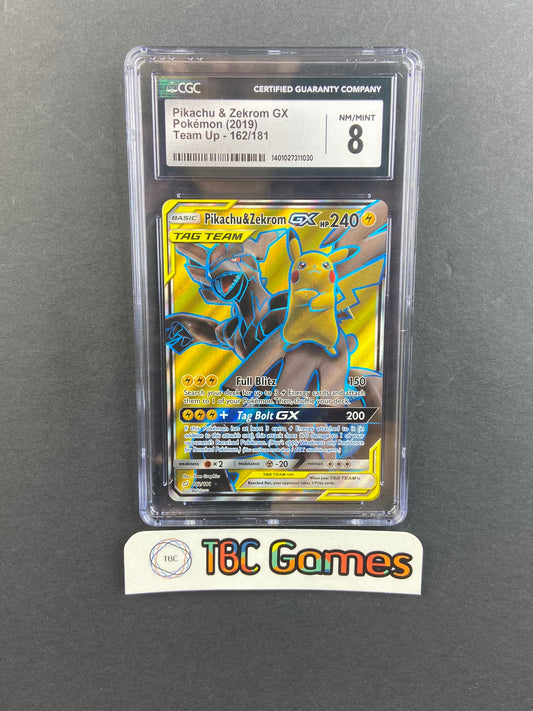 Pikachu & Zekrom GX Team Up 162/181 CGC 8