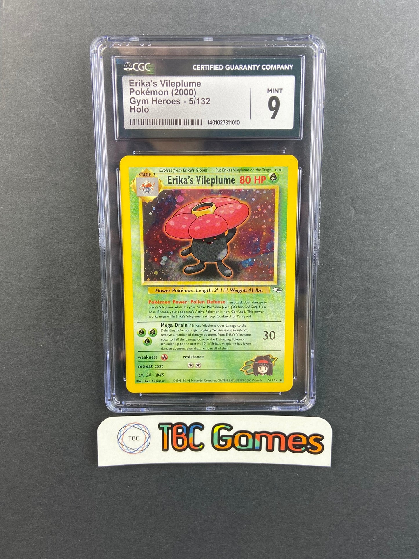 Erika's Vileplume Gym Heroes Unlimited Holo 5/132 CGC 9