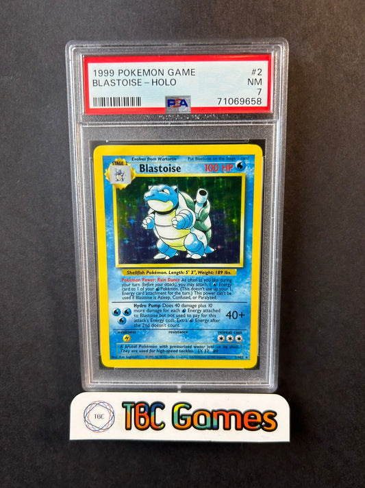Blastoise Base Set Unlimited Holo 2/102 PSA 7
