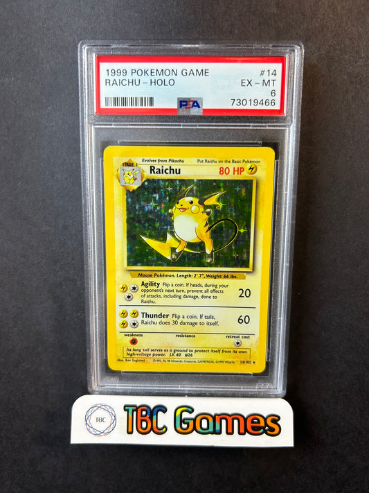 Raichu Base Set Unlimited Holo 14/102 PSA 6