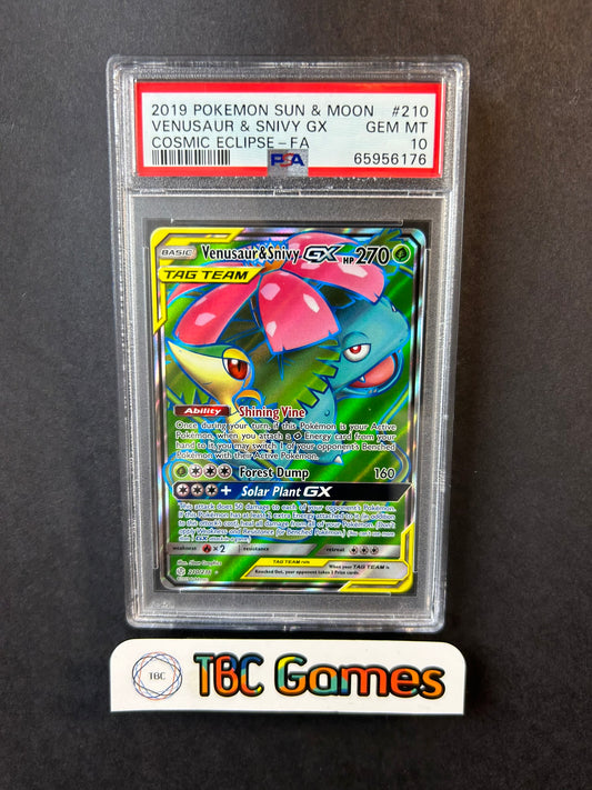 Venusaur & Snivy Cosmic Eclipse 210/236 PSA 10