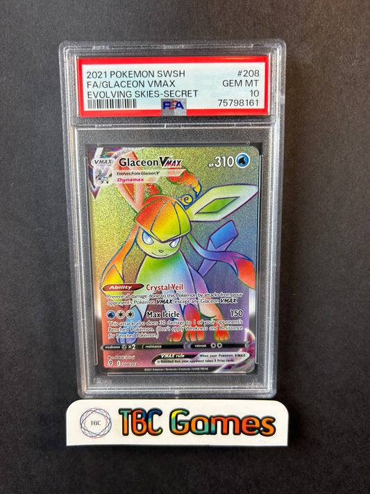Glaceon VMAX Evolving Skies 208/203 PSA 10