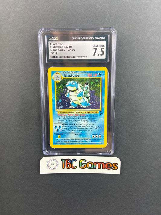 Blastoise Base Set 2 Holo 2/130 CGC 7.5