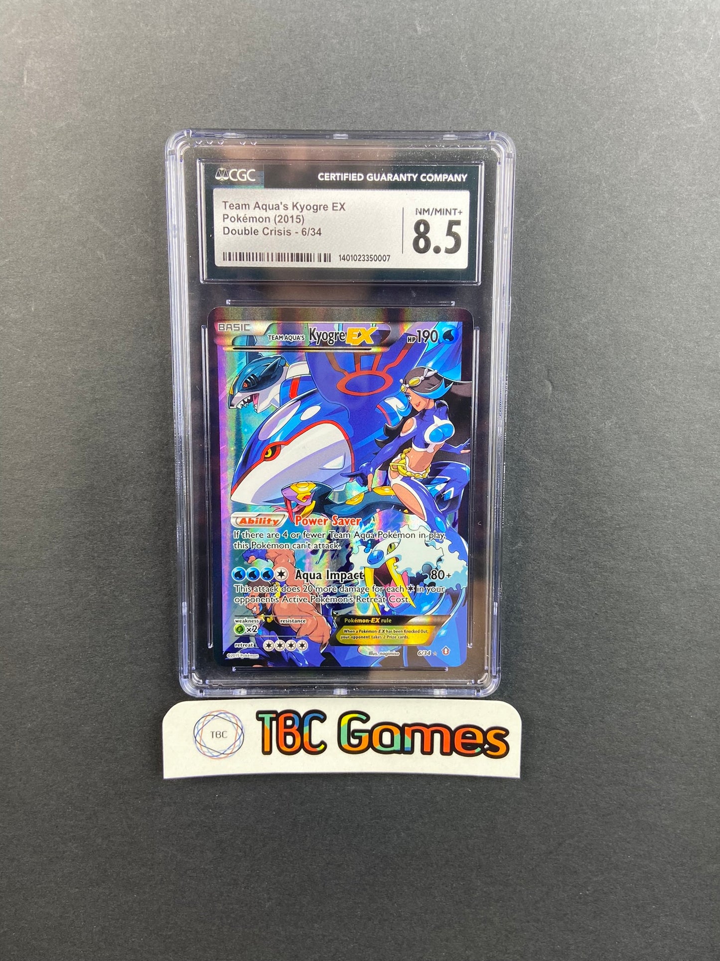 Team Aqua's Kyogre EX Double Crisis 6/34 CGC 8.5