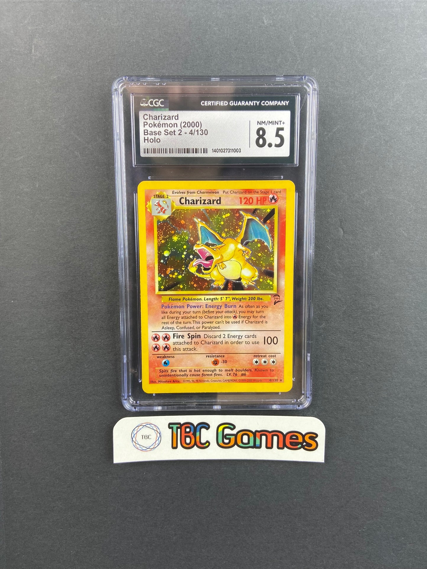 Charizard Base Set 2 Holo 4/130 CGC 8.5