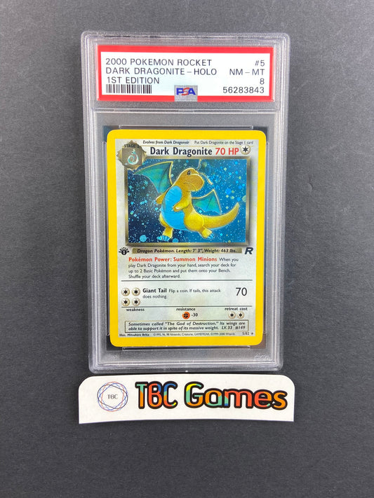 Dark Dragonite Team Rocket 1st Edition Holo 5/82 PSA 8