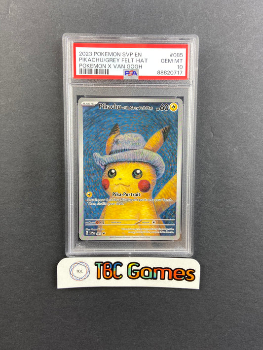 Pikachu Grey Felt Hat Van Gogh Promo SVP 085 PSA 10