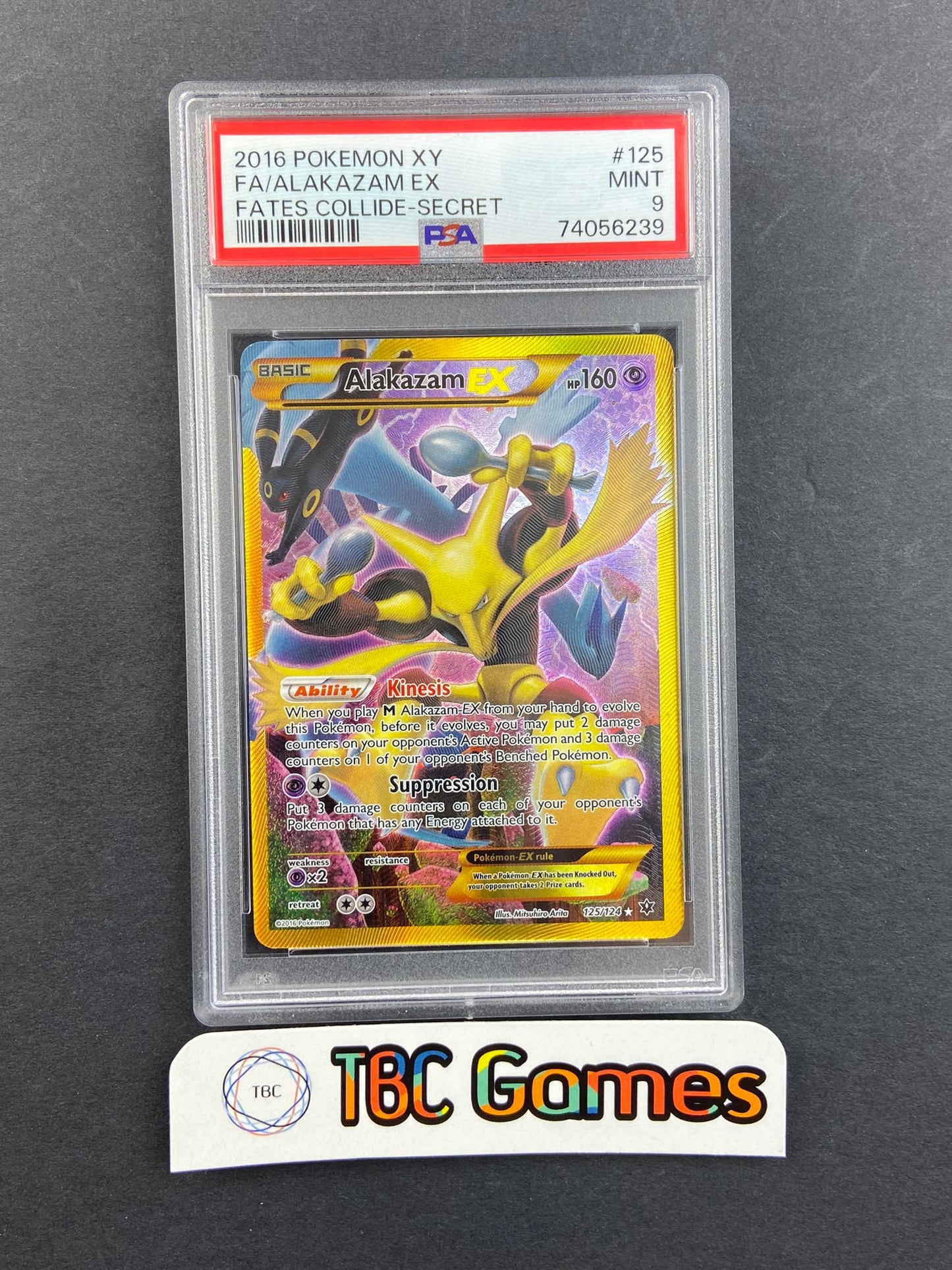 Alakazam EX Fates Collide 125/124 PSA 9