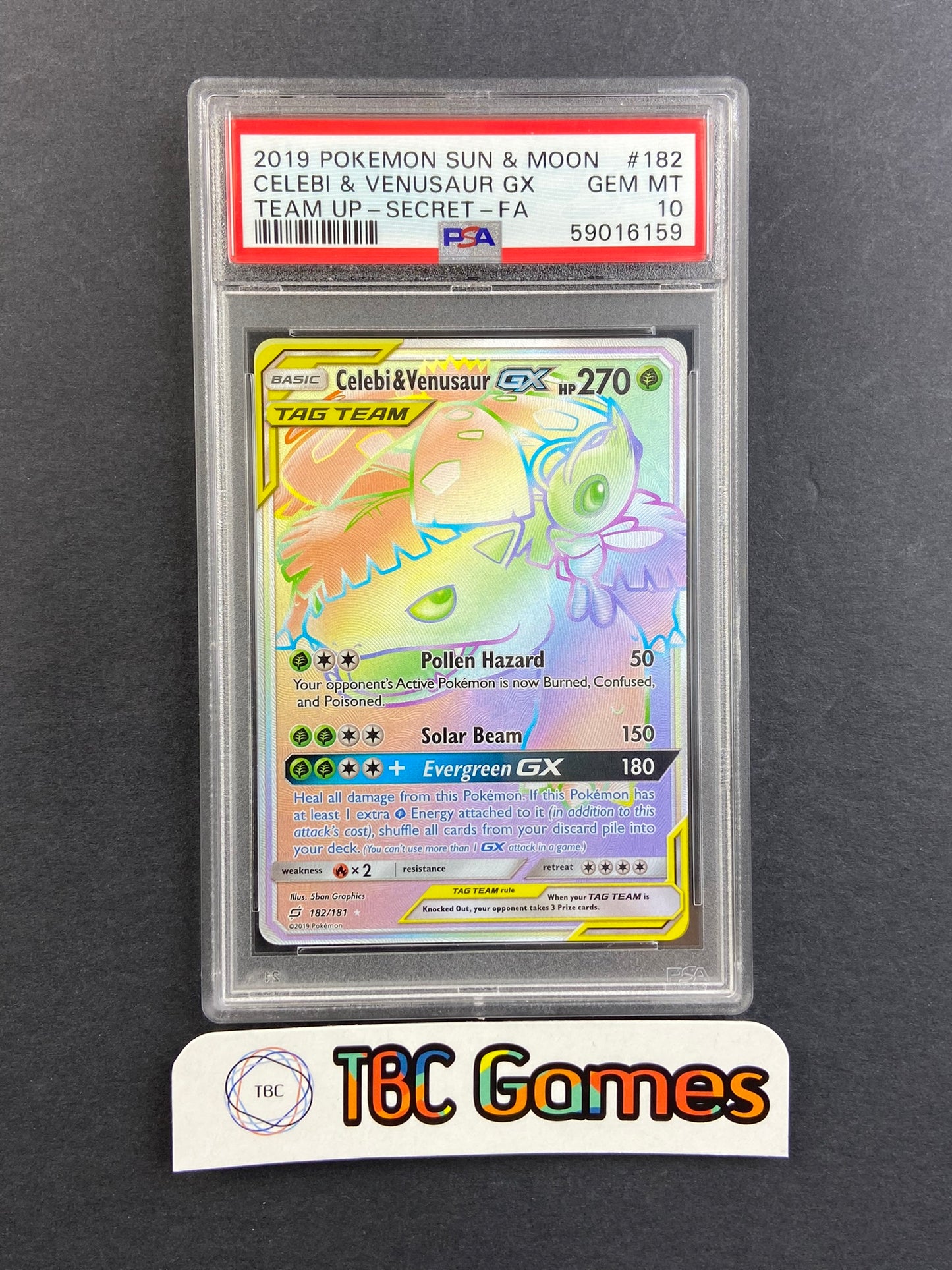 Celebi & Venusaur GX Team Up 182/181 PSA 10