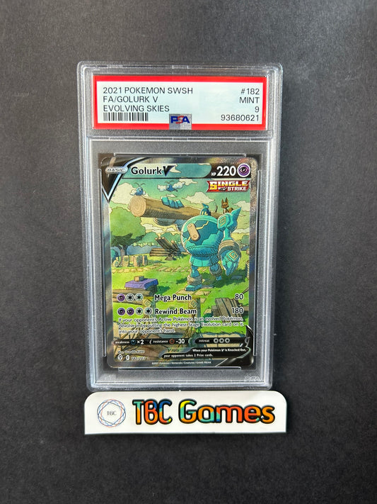 Golurk V Alt Art Evolving Skies 182/203 PSA 9