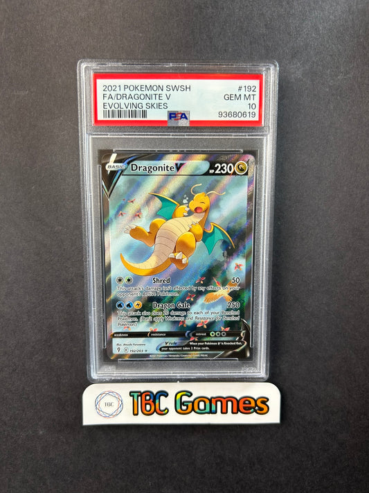 Dragonite V Evolving Skies Alt Art 192/203 PSA 10